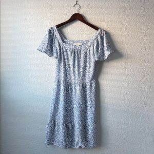 Blue Floral Midi Dress